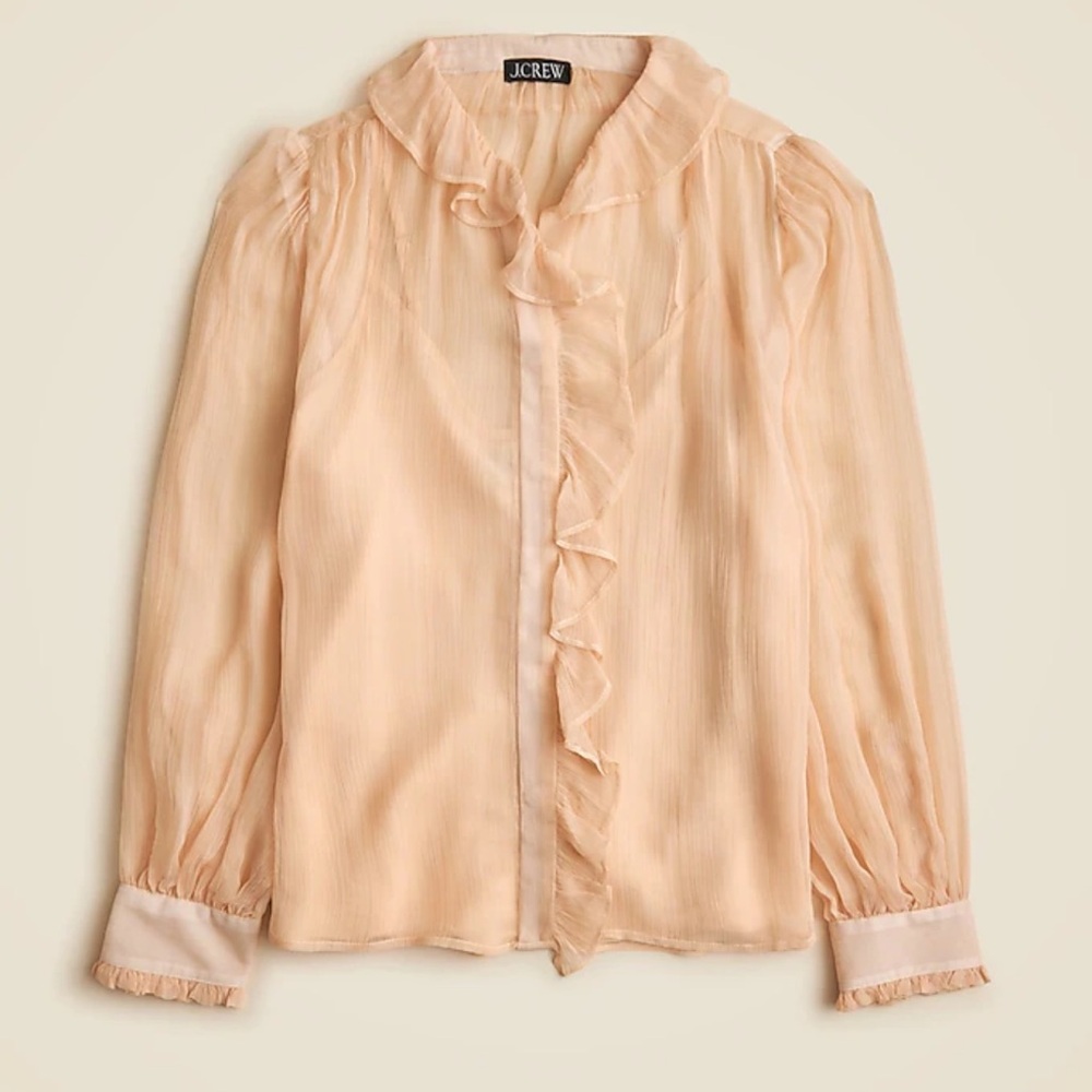 J.Crew Peach Ruffle Blouse
